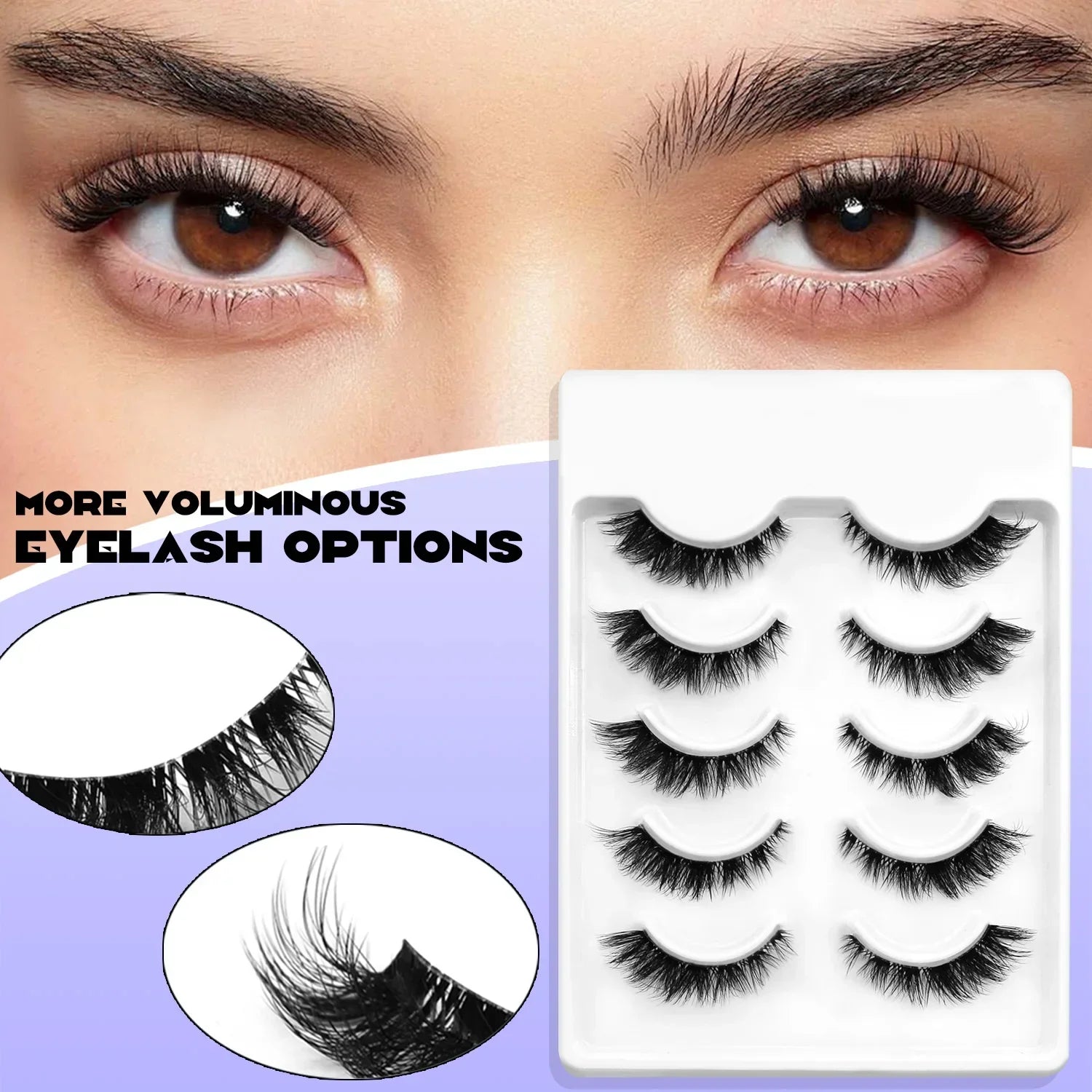 Veltrinay Cat Eye Lashes Soft Natural Faux Mink Eyelashes Fake Lashes Natural Look Wispy Winged End Eye Elongated Makeup