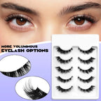 Veltrinay Cat Eye Lashes Soft Natural Faux Mink Eyelashes Fake Lashes Natural Look Wispy Winged End Eye Elongated Makeup