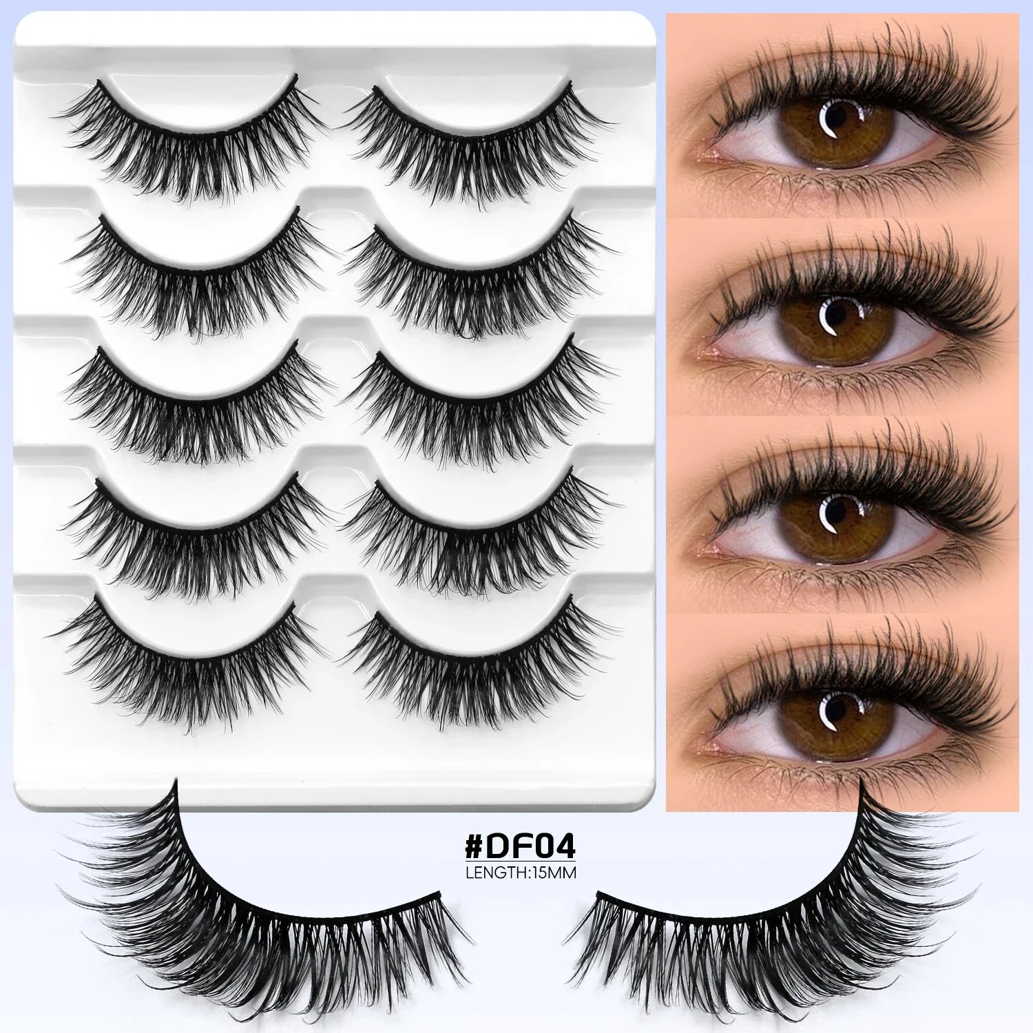 Veltrinay Cat Eye Lashes Soft Natural Faux Mink Eyelashes Fake Lashes Natural Look Wispy Winged End Eye Elongated Makeup