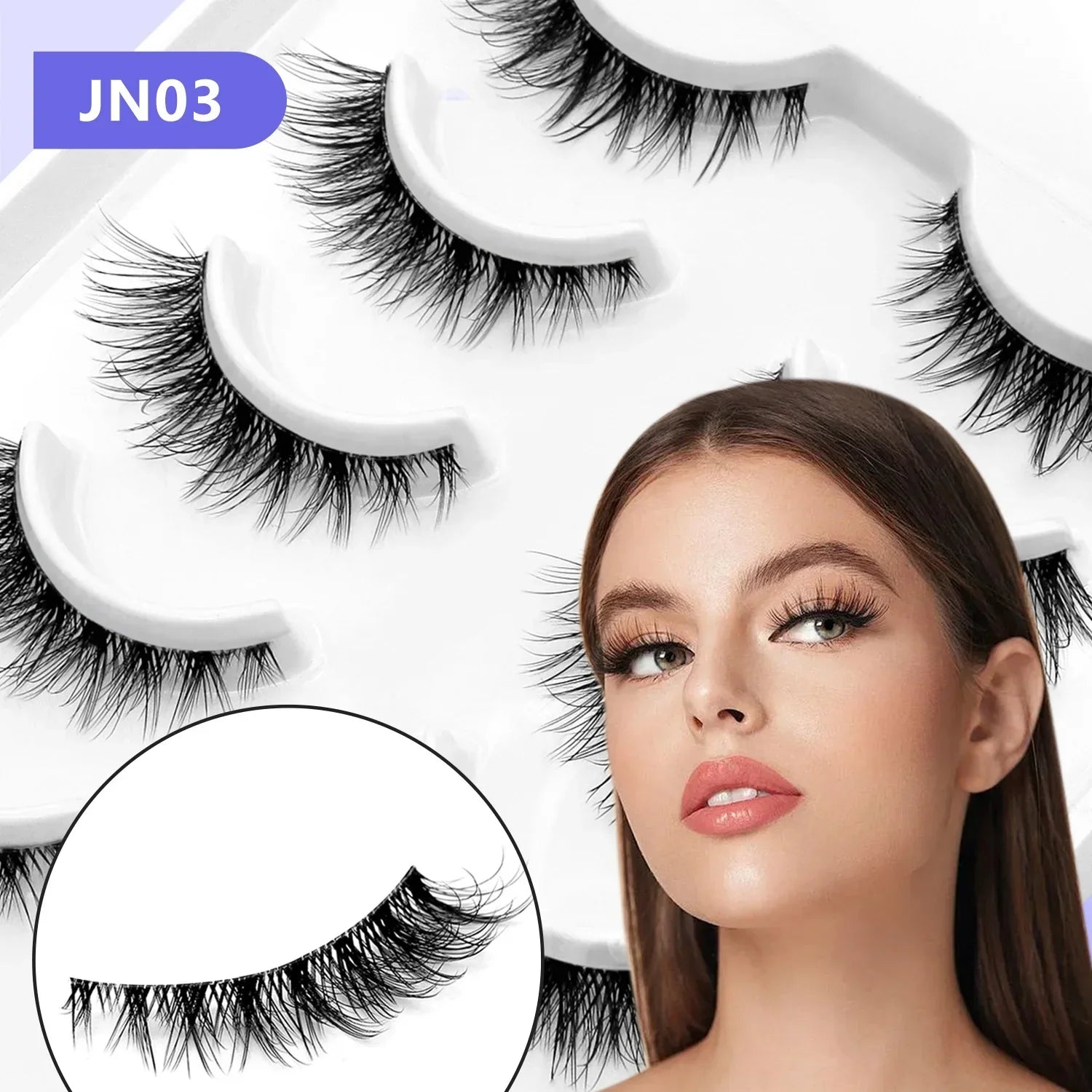 Veltrinay Cat Eye Lashes Soft Natural Faux Mink Eyelashes Fake Lashes Natural Look Wispy Winged End Eye Elongated Makeup