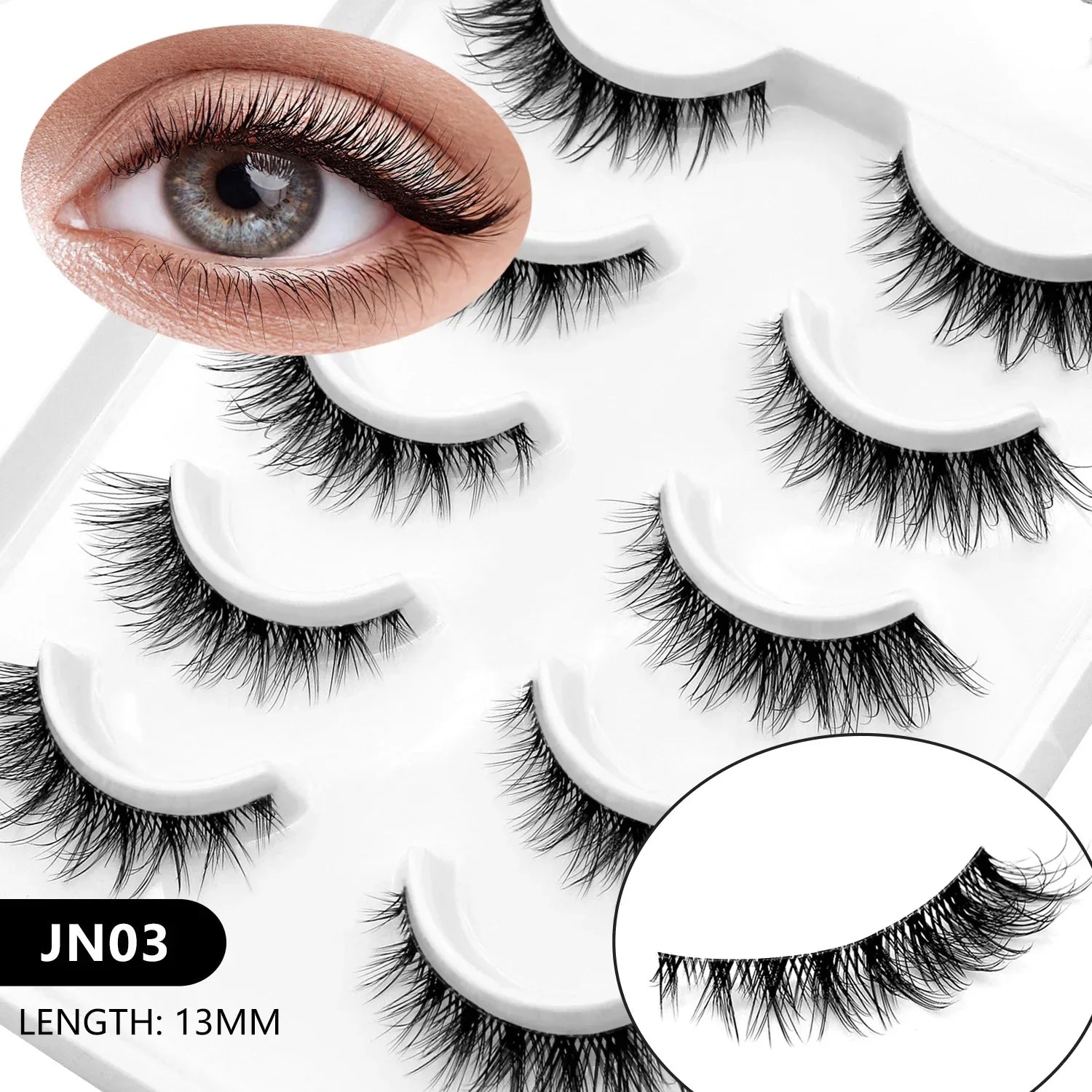 Veltrinay Cat Eye Lashes Soft Natural Faux Mink Eyelashes Fake Lashes Natural Look Wispy Winged End Eye Elongated Makeup
