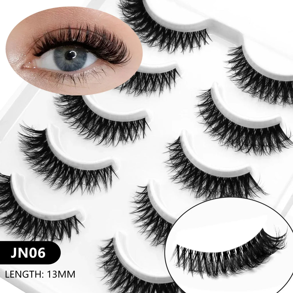 Veltrinay Cat Eye Lashes Soft Natural Faux Mink Eyelashes Fake Lashes Natural Look Wispy Winged End Eye Elongated Makeup
