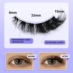 Veltrinay Cat Eye Lashes Soft Natural Faux Mink Eyelashes Fake Lashes Natural Look Wispy Winged End Eye Elongated Makeup