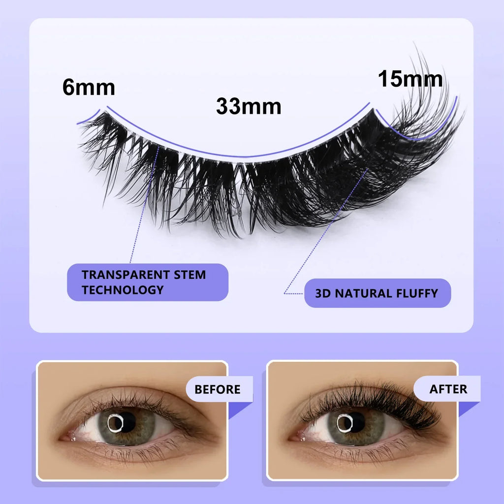 Veltrinay Cat Eye Lashes Soft Natural Faux Mink Eyelashes Fake Lashes Natural Look Wispy Winged End Eye Elongated Makeup