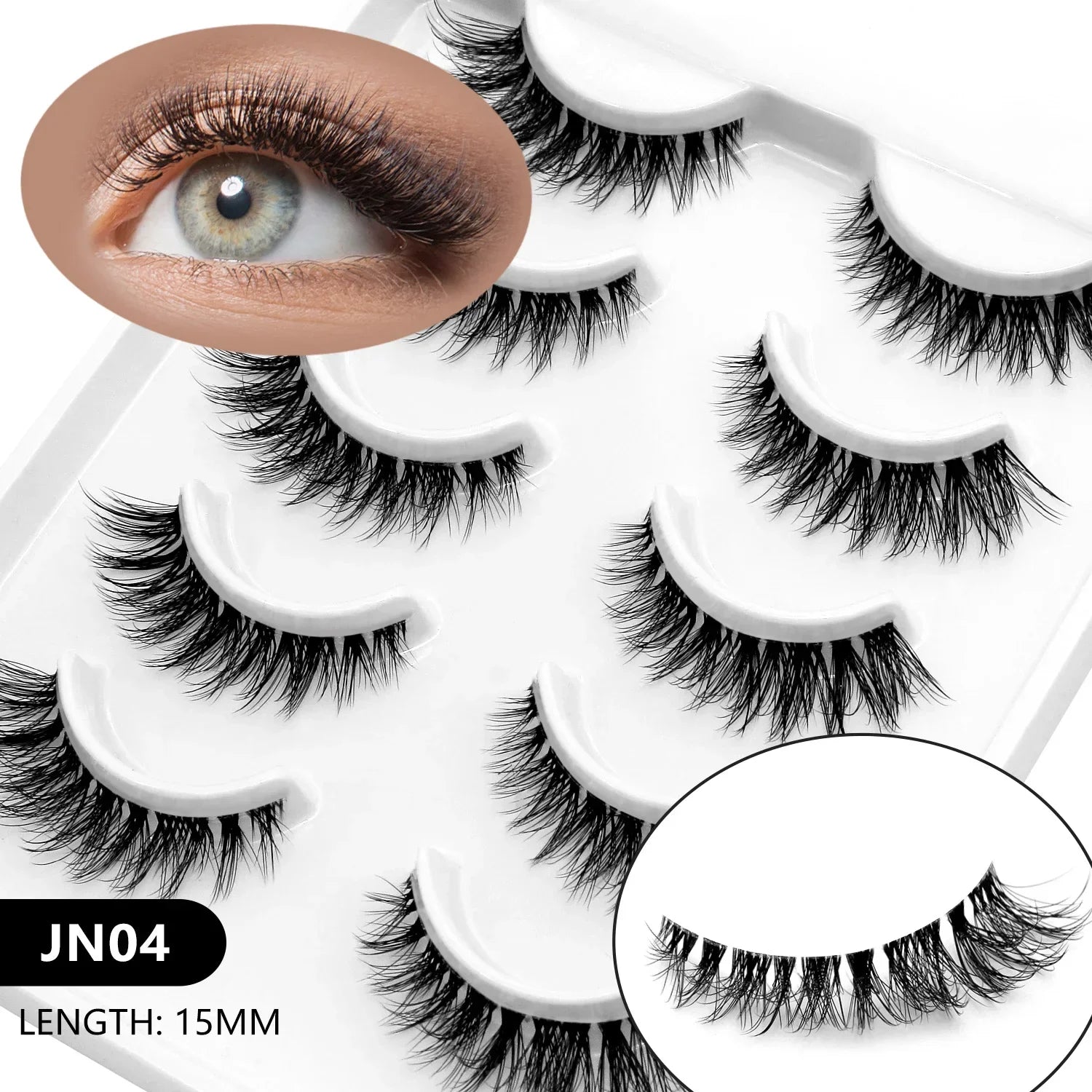 Veltrinay Cat Eye Lashes Soft Natural Faux Mink Eyelashes Fake Lashes Natural Look Wispy Winged End Eye Elongated Makeup